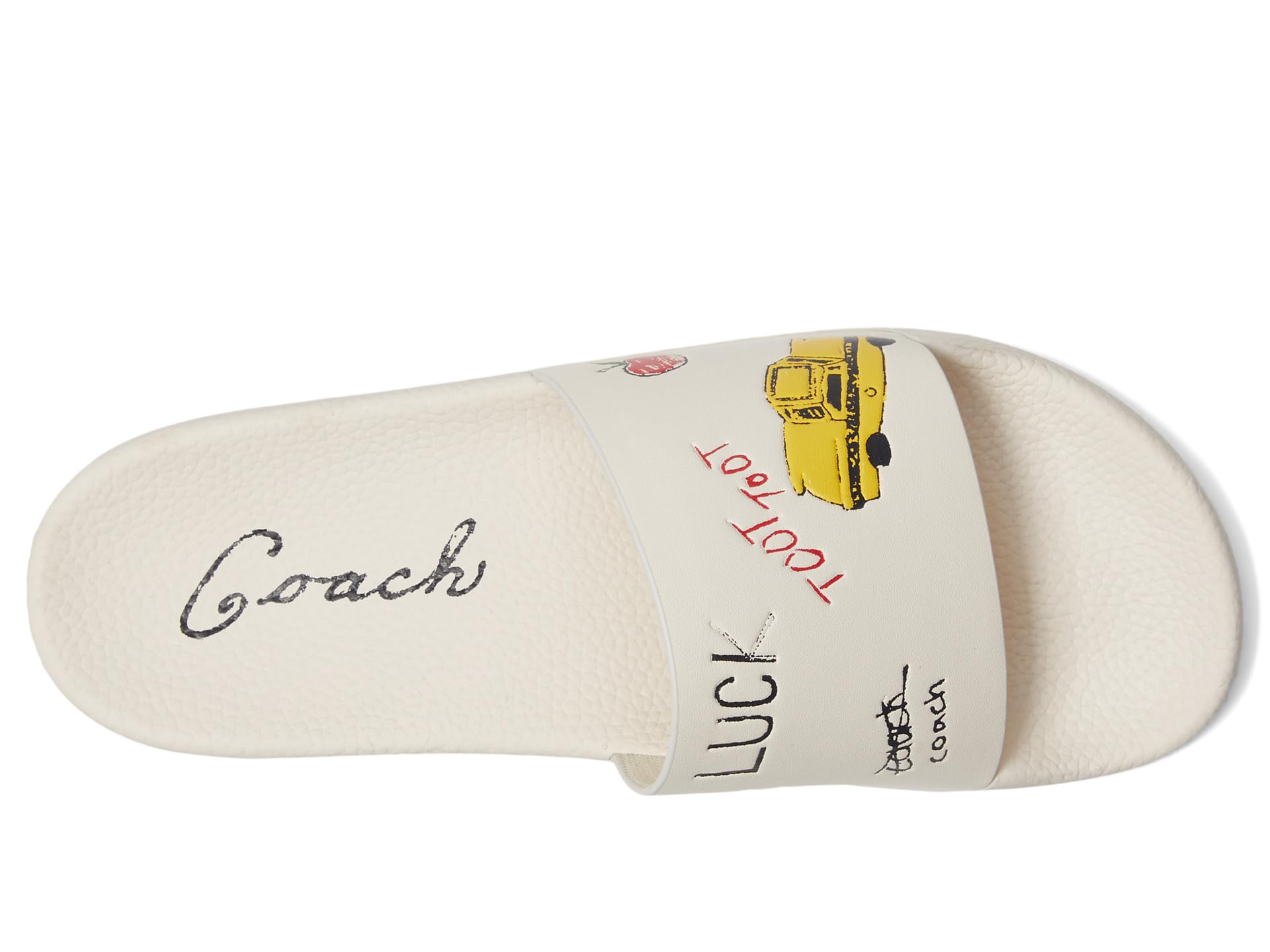 Сандалии COACH Udele Sport Slide with Sketch Print, цвет Chalk — фото 2
