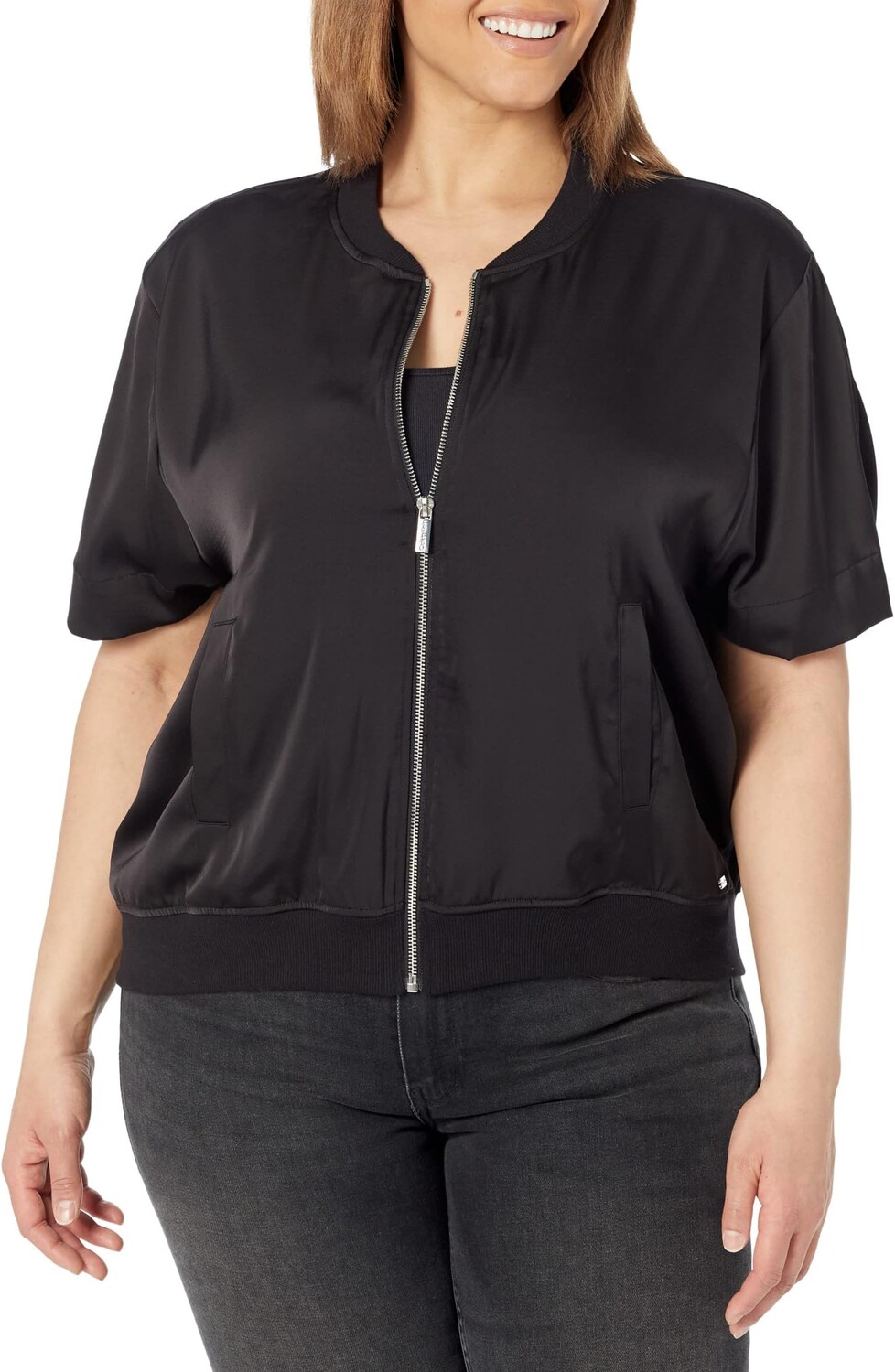 

Куртка Short Sleeve Zip Front Jacket Calvin Klein, черный