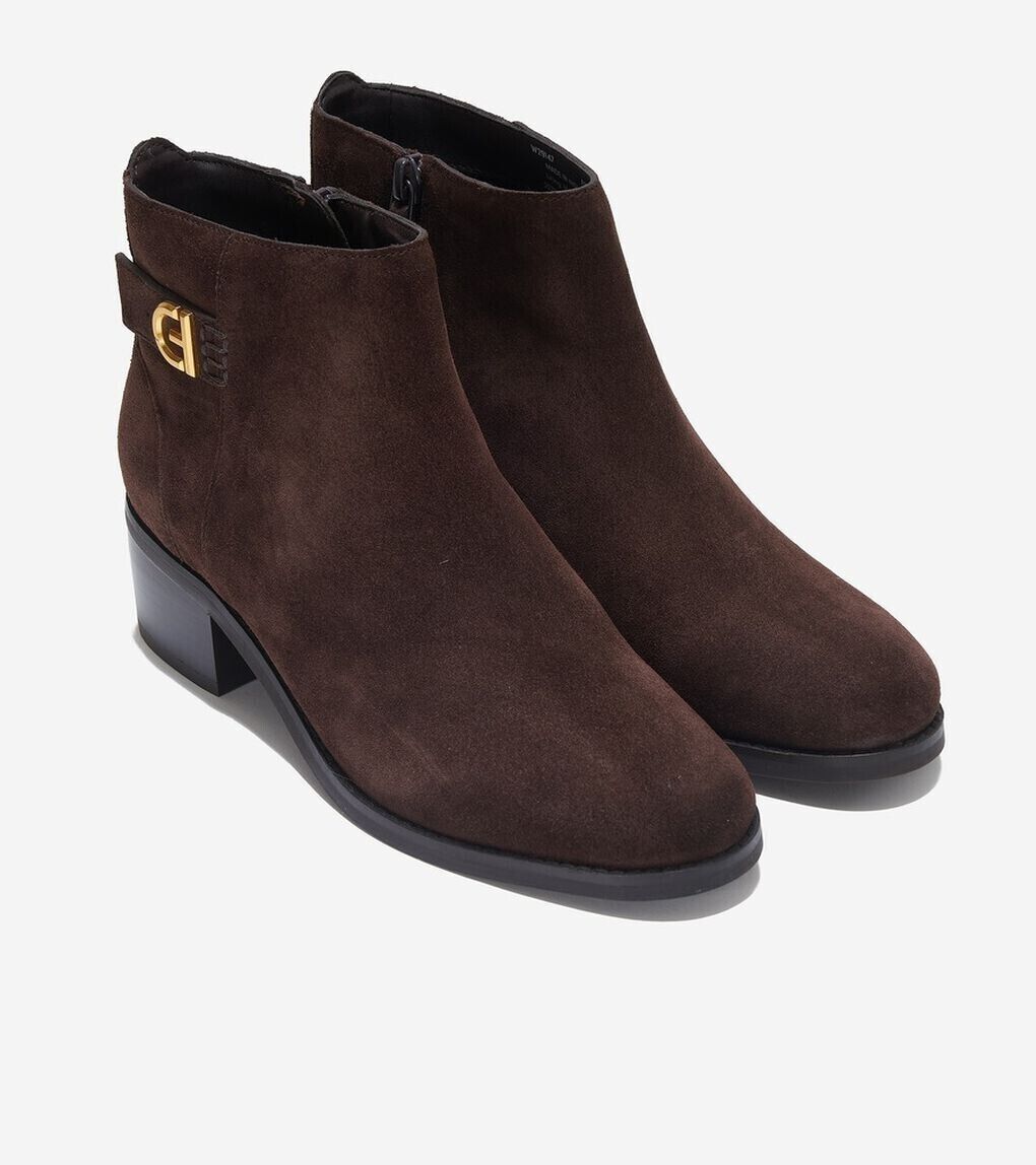 Ботинки Cole Haan Holis W29147 Женские 9 Темный шоколад Замшевые Ботинки с пряжкой ZPO2341