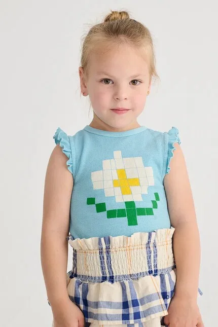 Топ детский с принтом Pixel Daisy Bobo Choses, синий