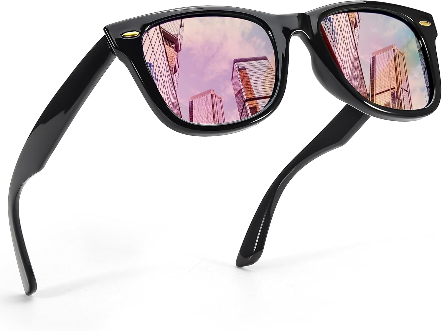 

Солнцезащитные очки FancyPink Retro с зеркальными линзами и поляризацией для женщин | Легкие и модные солнцезащитные очки с защитой от УФ-излучения UV400, S8-black Frame Pink Mirror Sunglasses