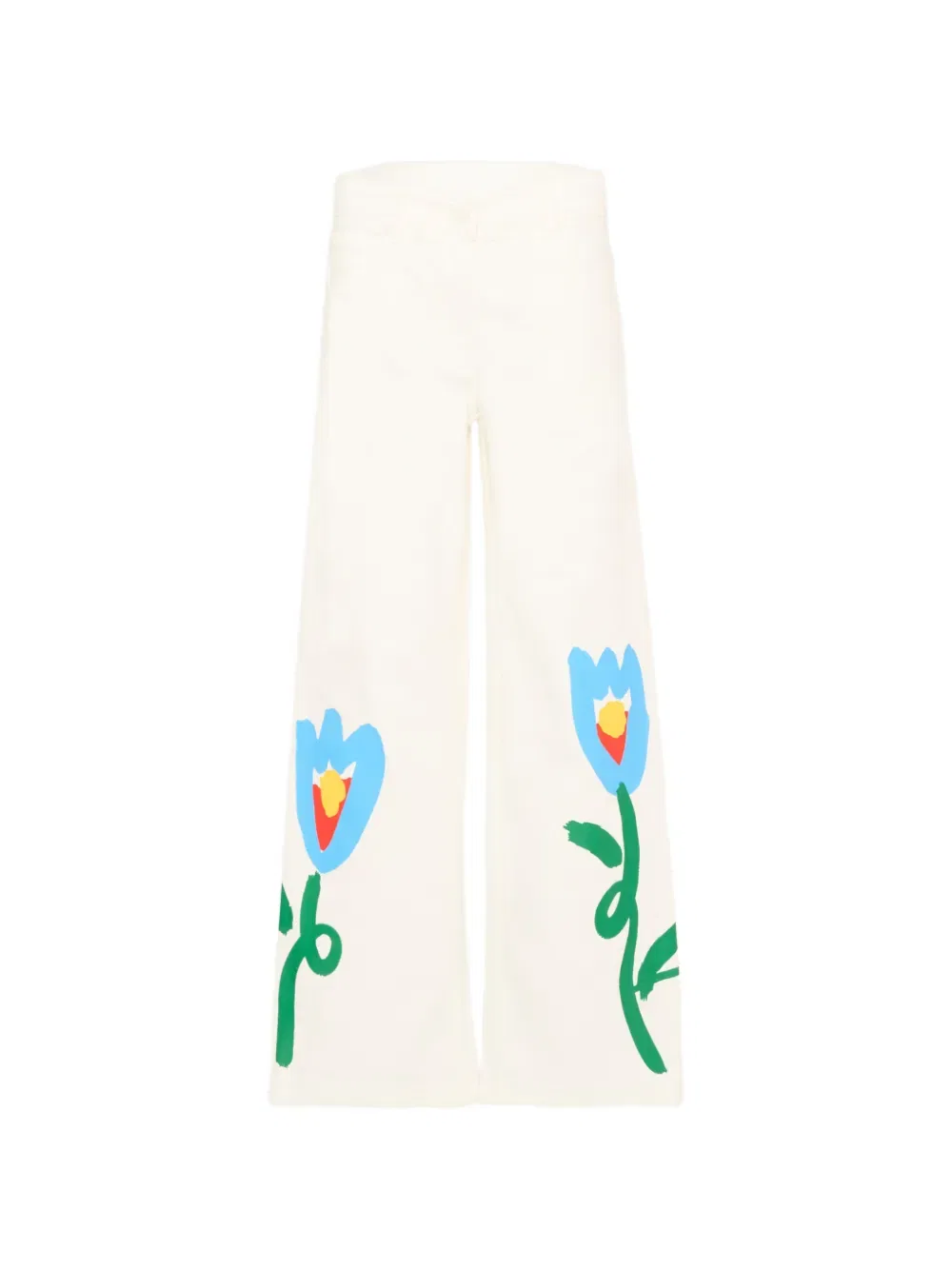 Брюки с цветочным принтом Stella Mccartney Kids, белый