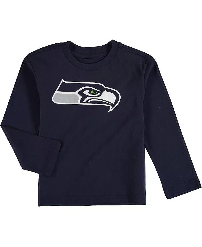 

Темно-синяя футболка с длинными рукавами и логотипом команды Seattle Seahawks для мальчиков и девочек дошкольного возраста Outerstuff