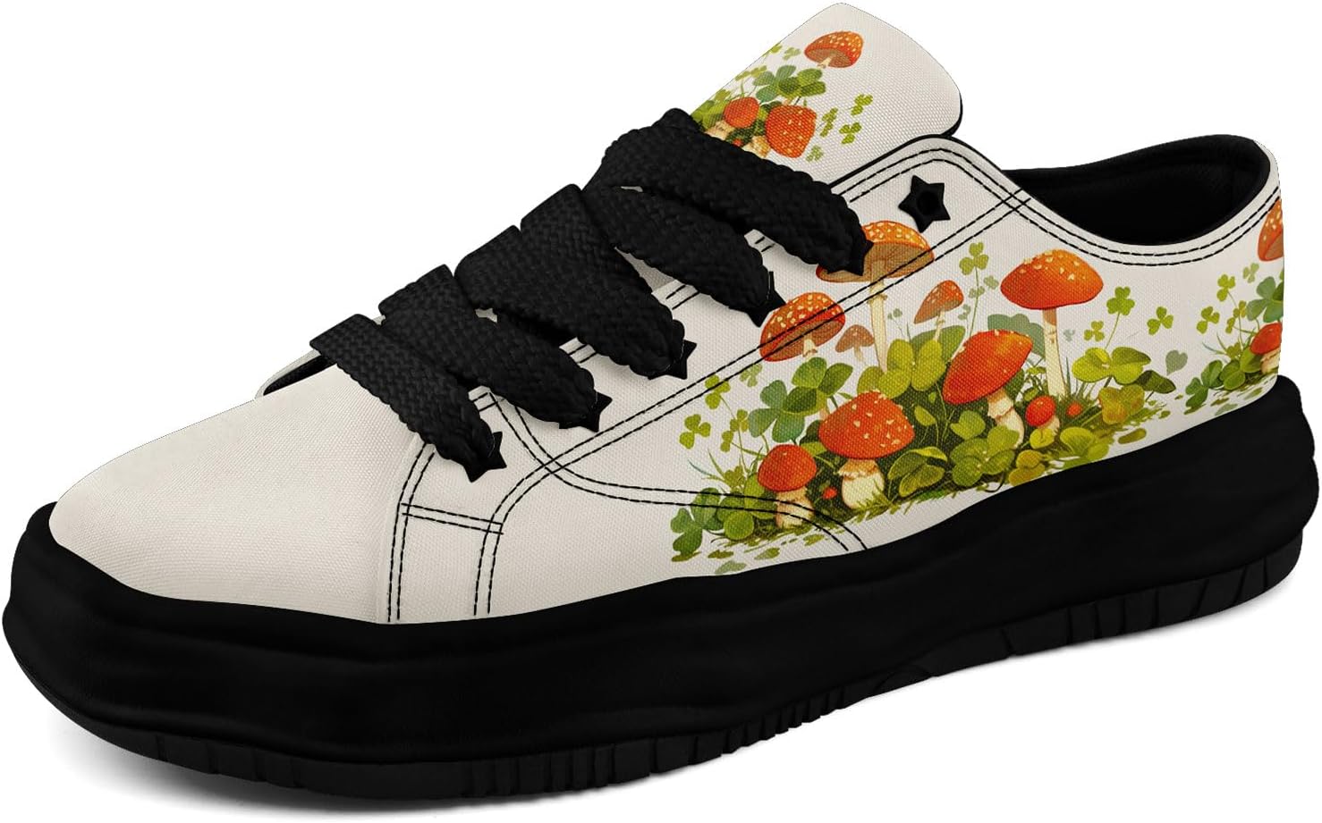 

Кеды AWSOLE с грибным цветочным принтом на холщовой основе для женщин и мужчин, низкие модные шнурованные кроссовки для прогулок, повседневная обувь на весну и лето, белый/черный/зеленый/оранжевый