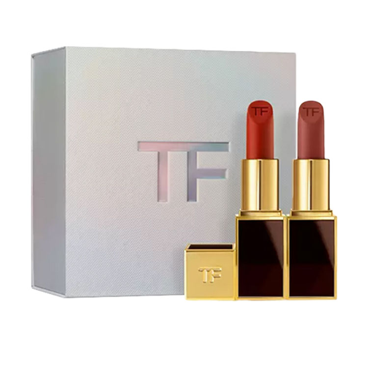 

TOM FORD Черный тюбик TF Flame Enchanting набор для макияжа, легко растушевываемый велюровый матовый блеск, набор из 2 штук