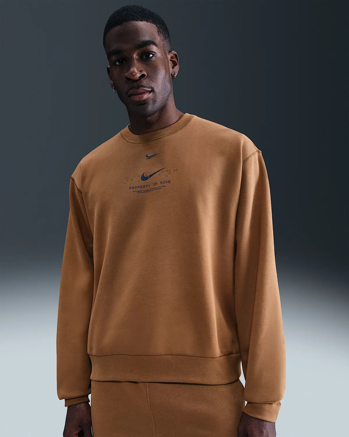 Мужская флисовая кофта с круглым воротом Nike Sportswear Club, Ale Brown
