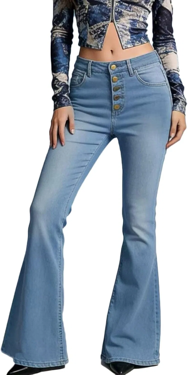 Джинсы леггинсы Flare Stretchy, Light Blue