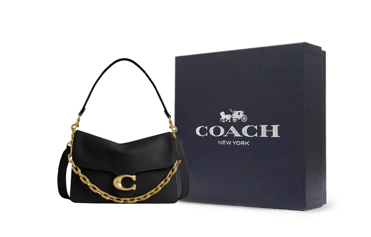 

COACH Сумка через плечо Tabby Cow Leather One Shoulder большая женская черная