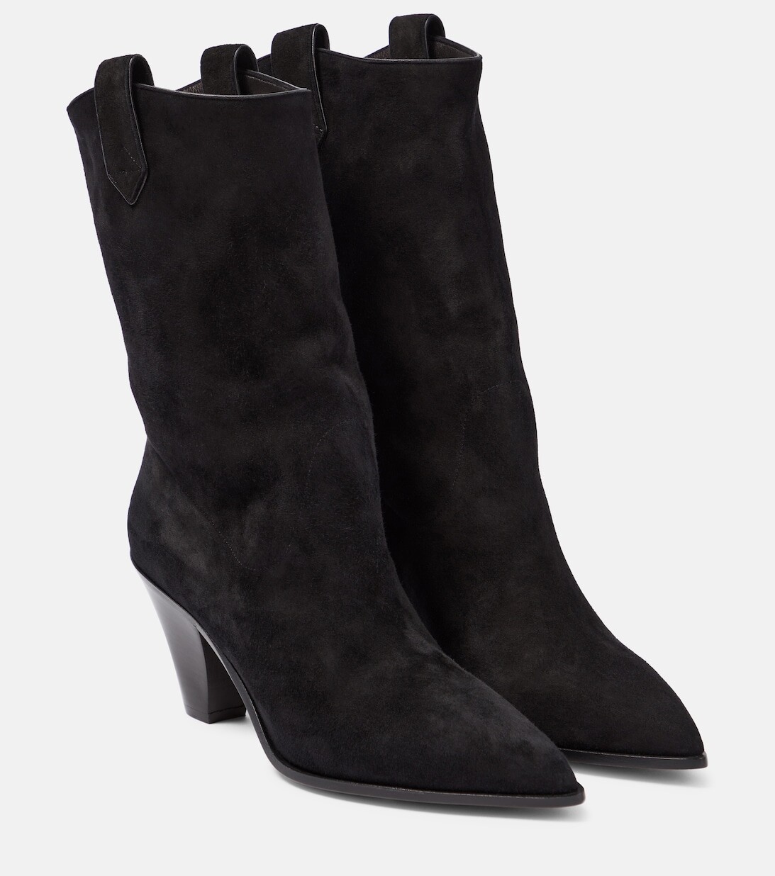 Замшевые ковбойские сапоги Boogie Aquazzura, черный