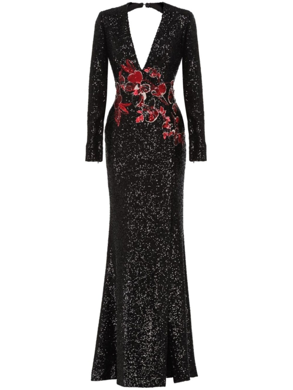 

Платье Elie Saab с вышивкой и пайетками, черный