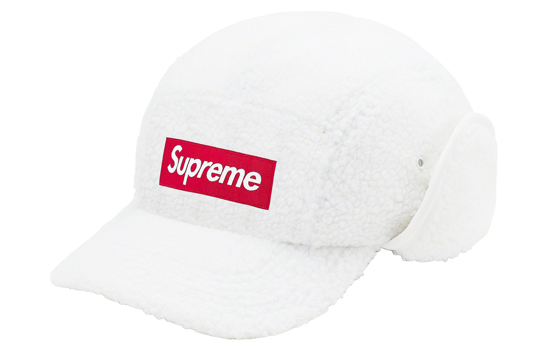 

Supreme Глубокая ворсовая кепка с наушниками, White