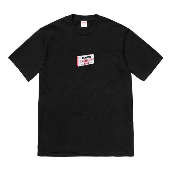 

Футболка fw18 ludens tee black cherry candy box printing short sleeve Supreme, черный
