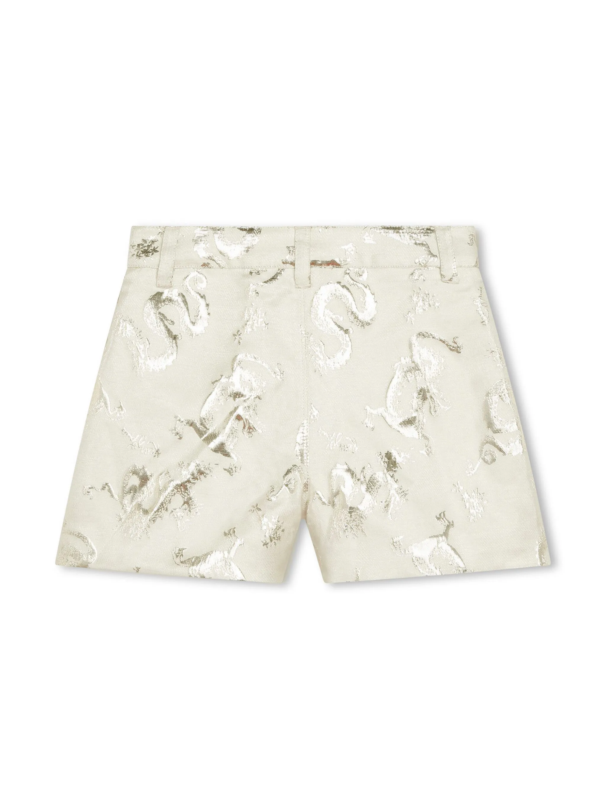 Жаккардовые шорты с эффектом металлик Kenzo Kids, нейтральный — фото 2