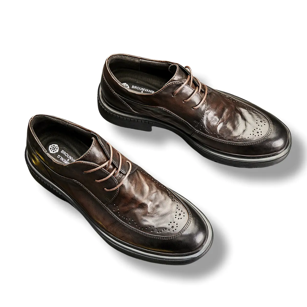 Туфли Brounvanm Men's Casual Shoes Men Low-Top, цвет Coffee — фото 3
