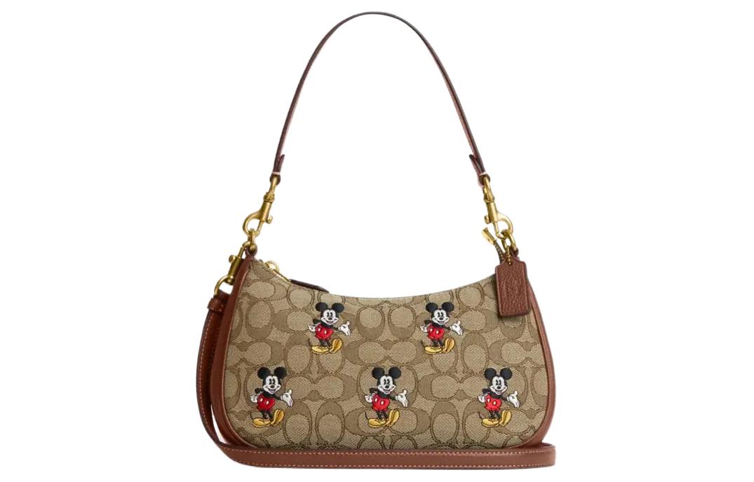 

COACH Сумка-тоут Teri Fabric с кожей от Disney/Disney, женская, коричневого цвета