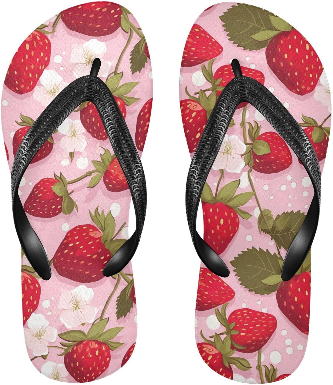 

SPRIPORT мультяшные красные клубничные легкие шлепанцы для женщин и мужчин, удобные повседневные вьетнамки с мягкой подошвой и резиновой подошвой против скольжения, летние сандалии для прогулок и пляжа