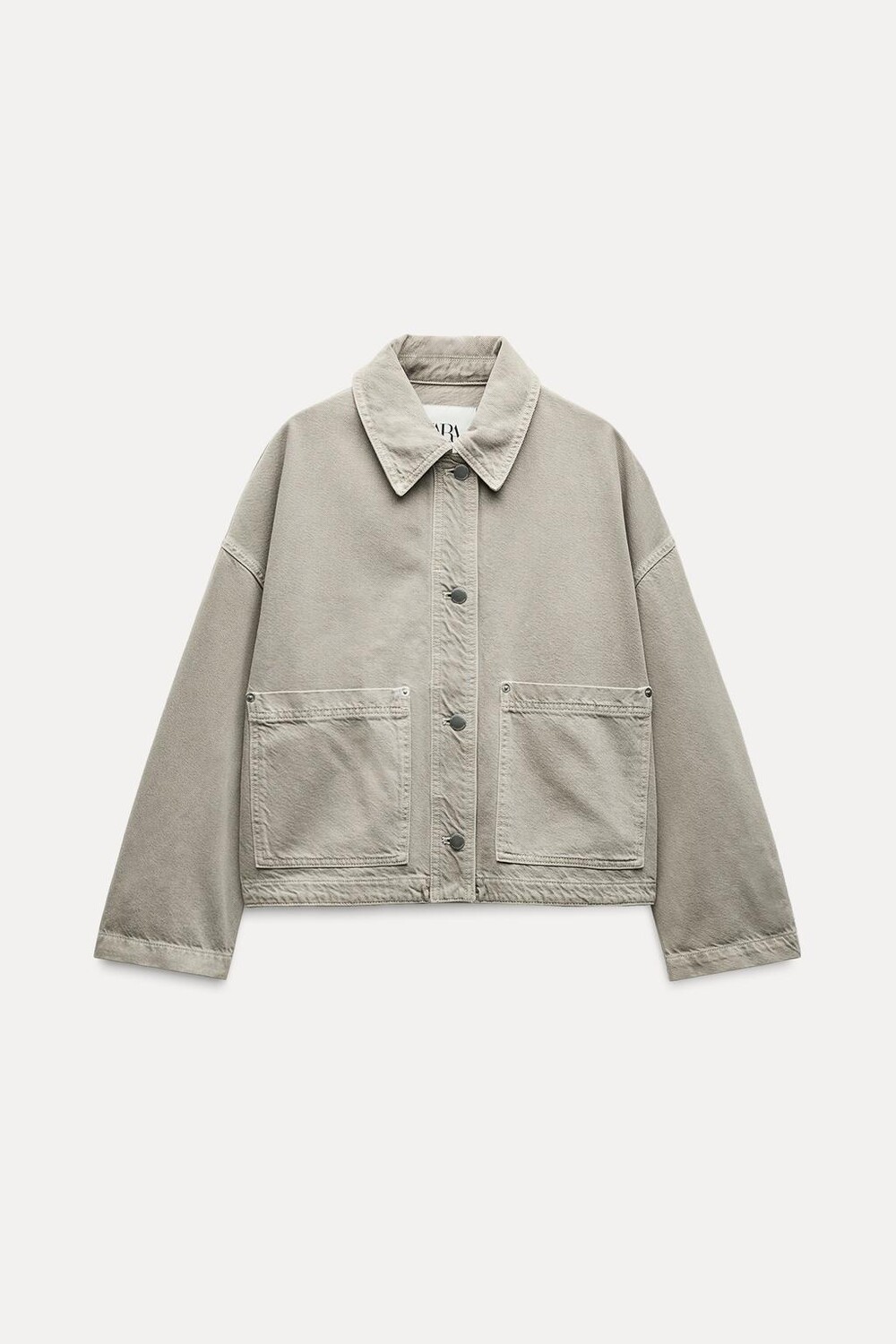 

Стиранная верхняя рубашка ZARA, камень