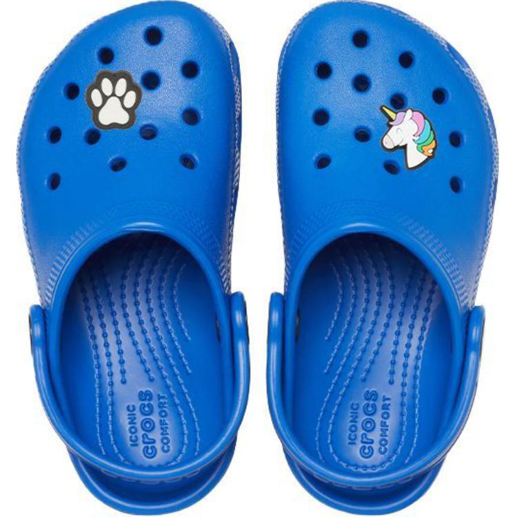 Детские сандалии с амортизацией и дышащими низкими каблуками Crocs, синий — фото 4