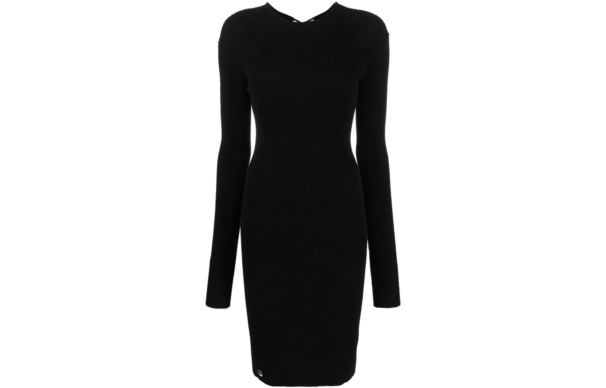 

Платье миди с кружевной шнуровкой PHILIPP PLEIN, черный