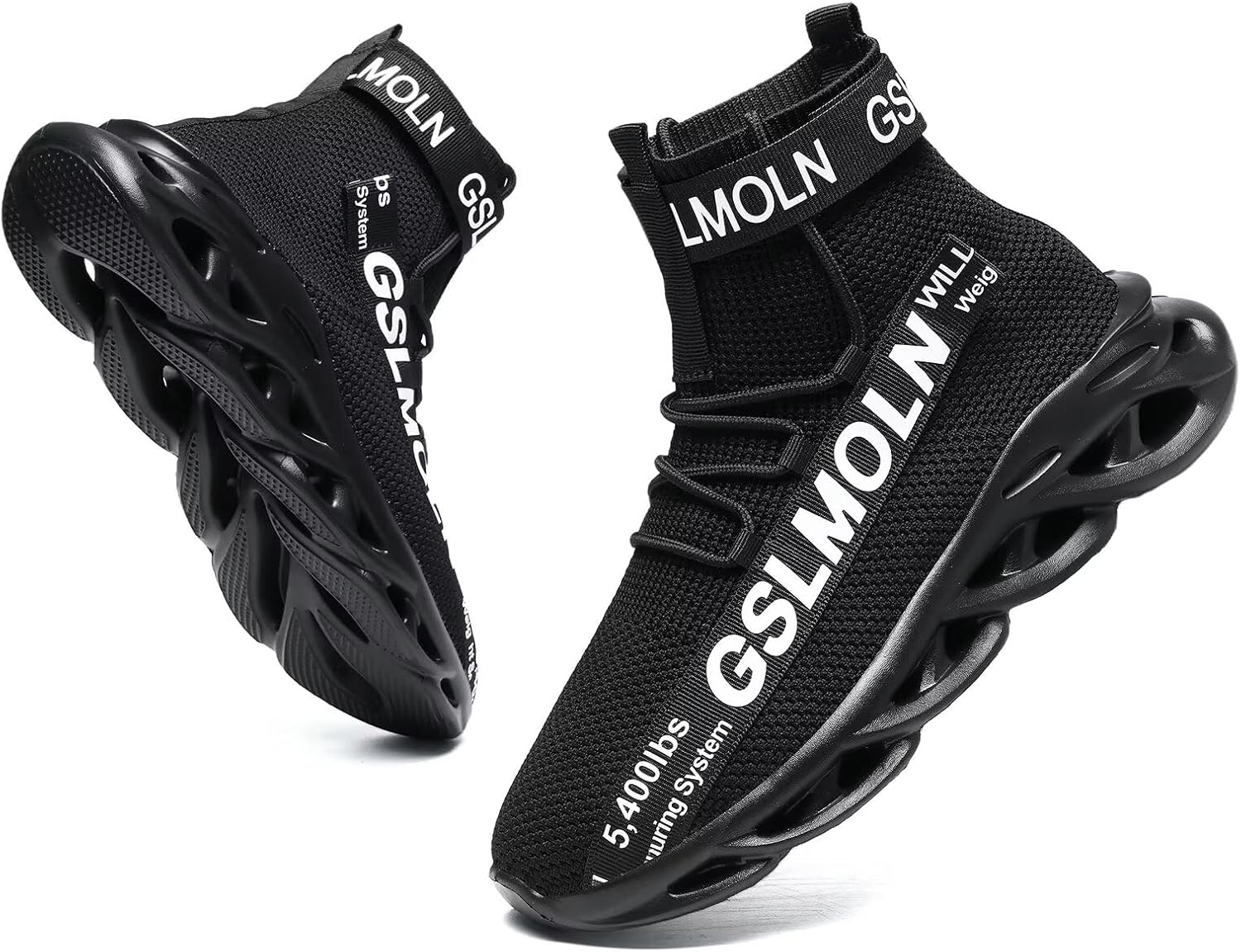 

Мужские высокие кроссовки Jakcuz больших размеров, дышащие, для спорта, бега, ходьбы и тенниса, удобные, модные на платформе, черный