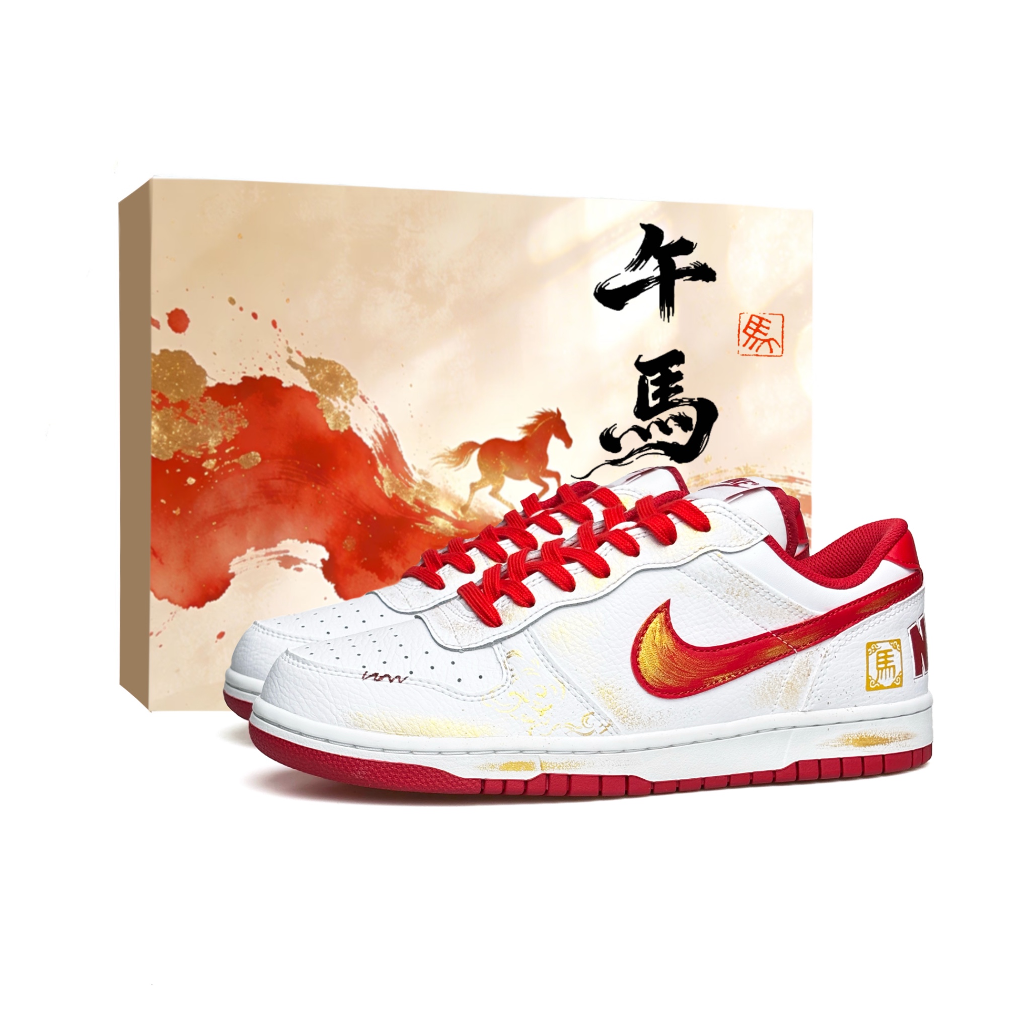 

Nike Кроссовки Big Vassell Slip Resistant, Abrasion Resistant, Height Increasing Low top мужские красные белые