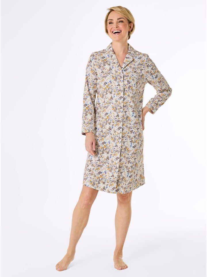 

Ночная рубашка цвета шампанского и средне-синего цвета с принтом WITT WEIDEN