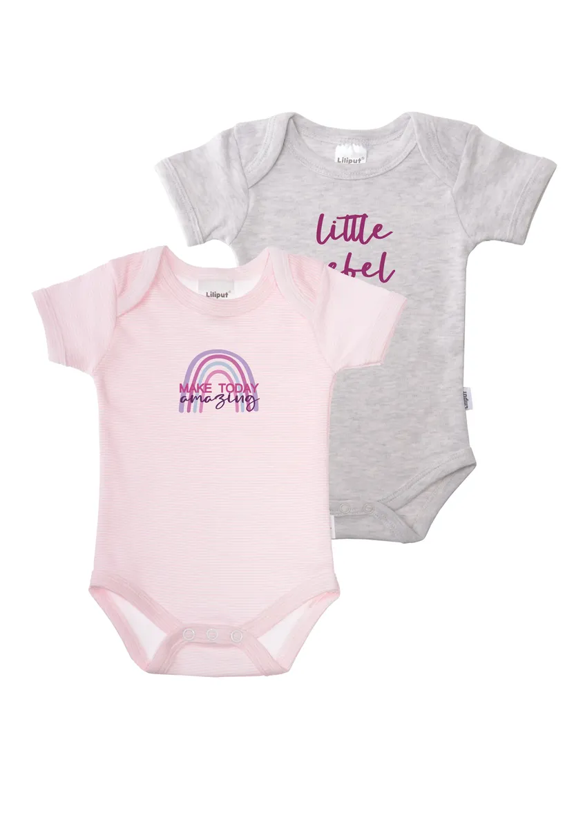 

Боди Liliput "Сделай сегодняшний день удивительным", с практичными застежками, серый