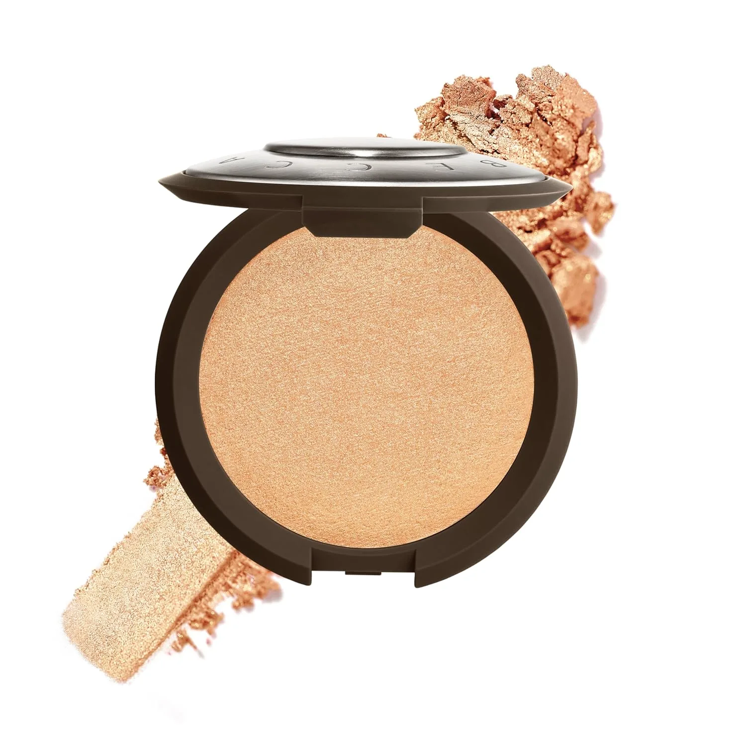 Прессованный хайлайтер Smashbox X BECCA Shimmering Skin Perfector | Кремовая формула, которая тает на коже, создавая естественное, сияющее и усиливающее свечение сияние., 03 - Champagne Pop (Soft Gold with Pearl)
