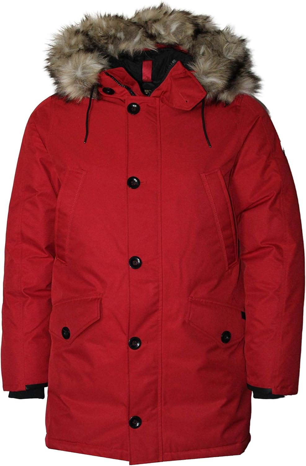 

Polo Ralph Lauren мужская длинная зимняя пуховая парка с капюшоном, Red