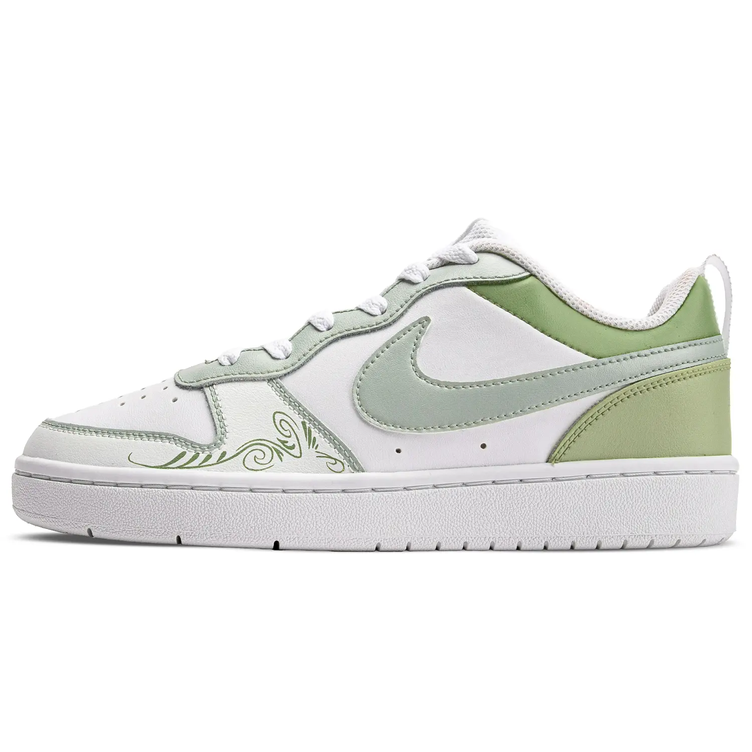 

Кроссовки Nike Court Borough Skateboard Shoes Women's Low-Top Green White, зеленый