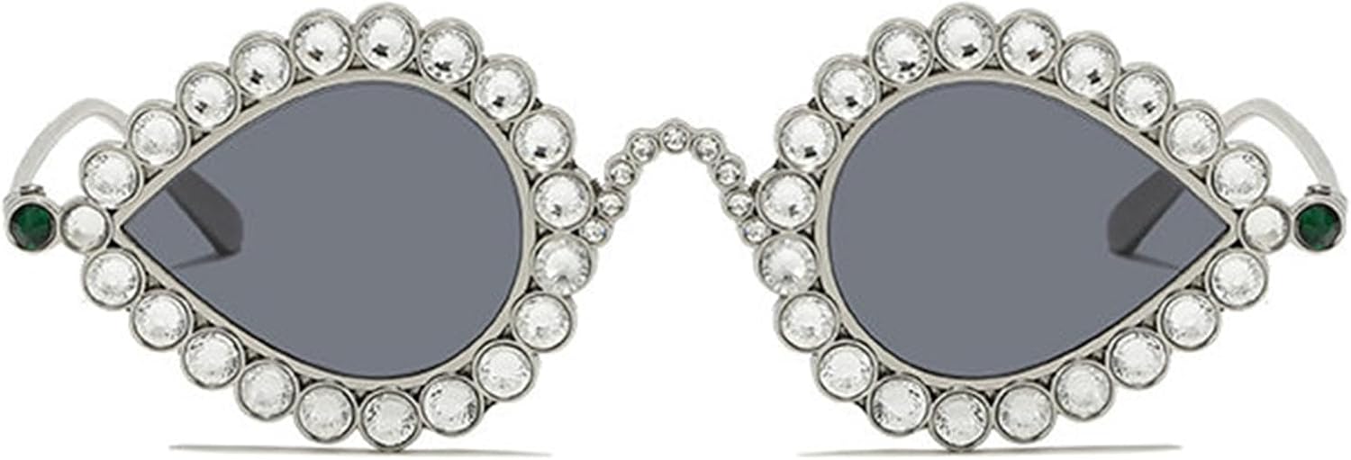 

Willochra Модные солнцезащитные очки «кошачий глаз» в стиле панк с бриллиантами для женщин и мужчин, роскошные, со стразами, блестящие, в стиле Y2k, для вечеринок, Gary