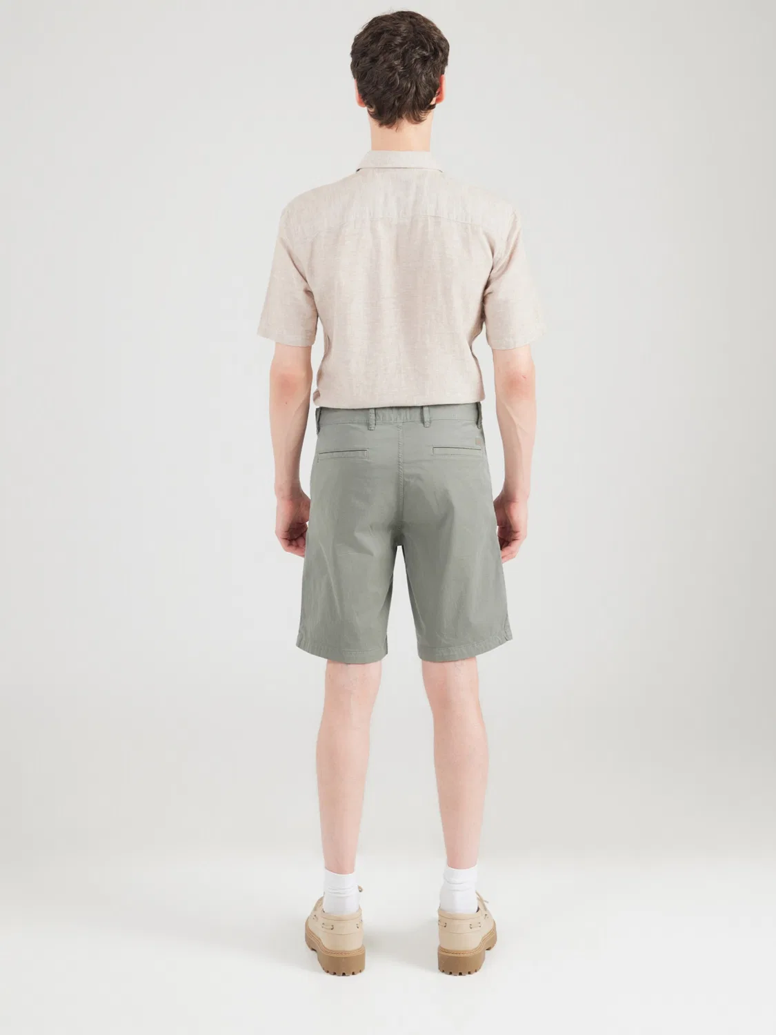 Шорты-чиносы Boss Slim fit серого цвета — фото 4