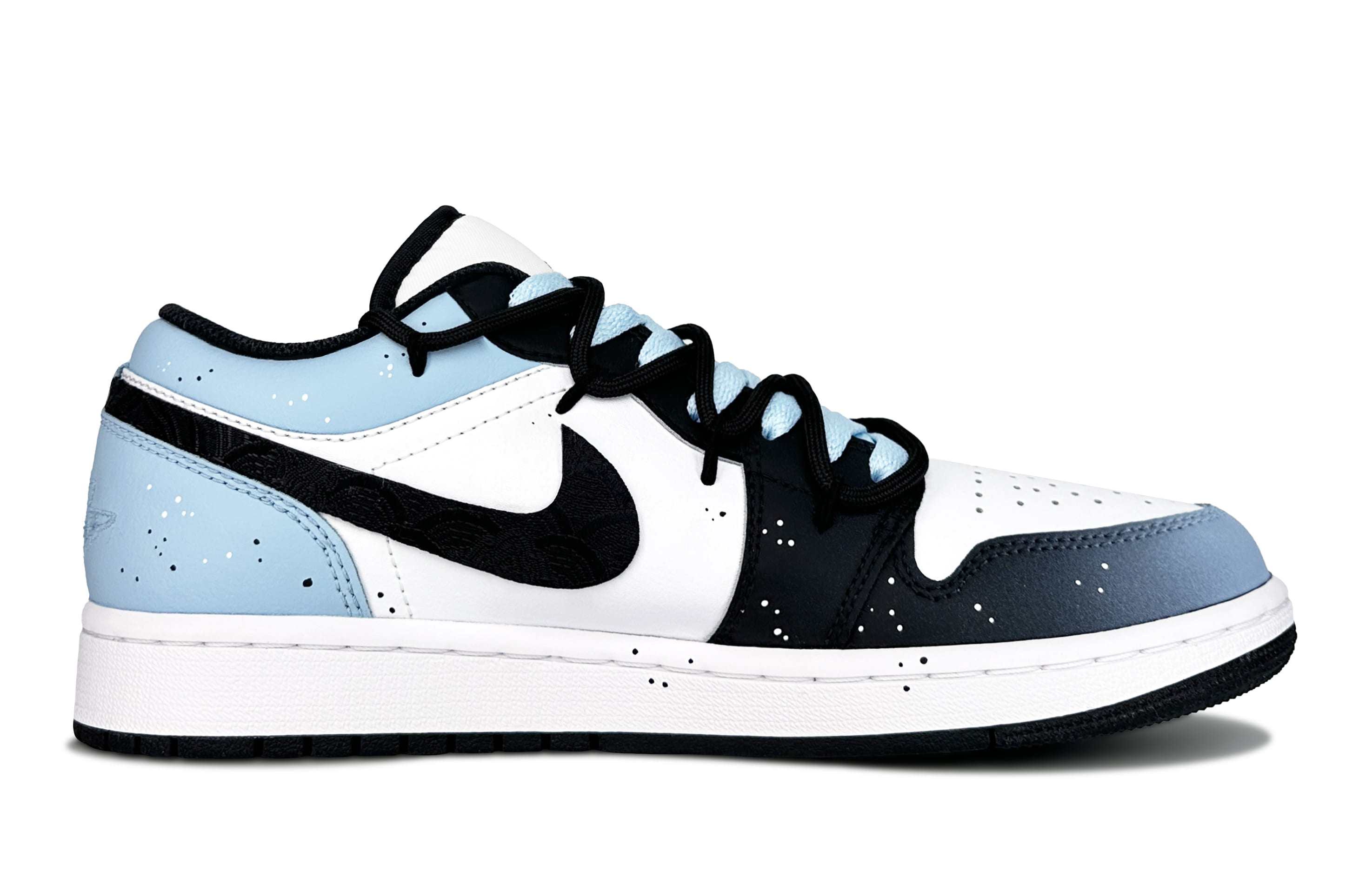 Air 1 Vintage баскетбольные кроссовки мужские низкие /белый/черный Jordan, синий белый — фото 4