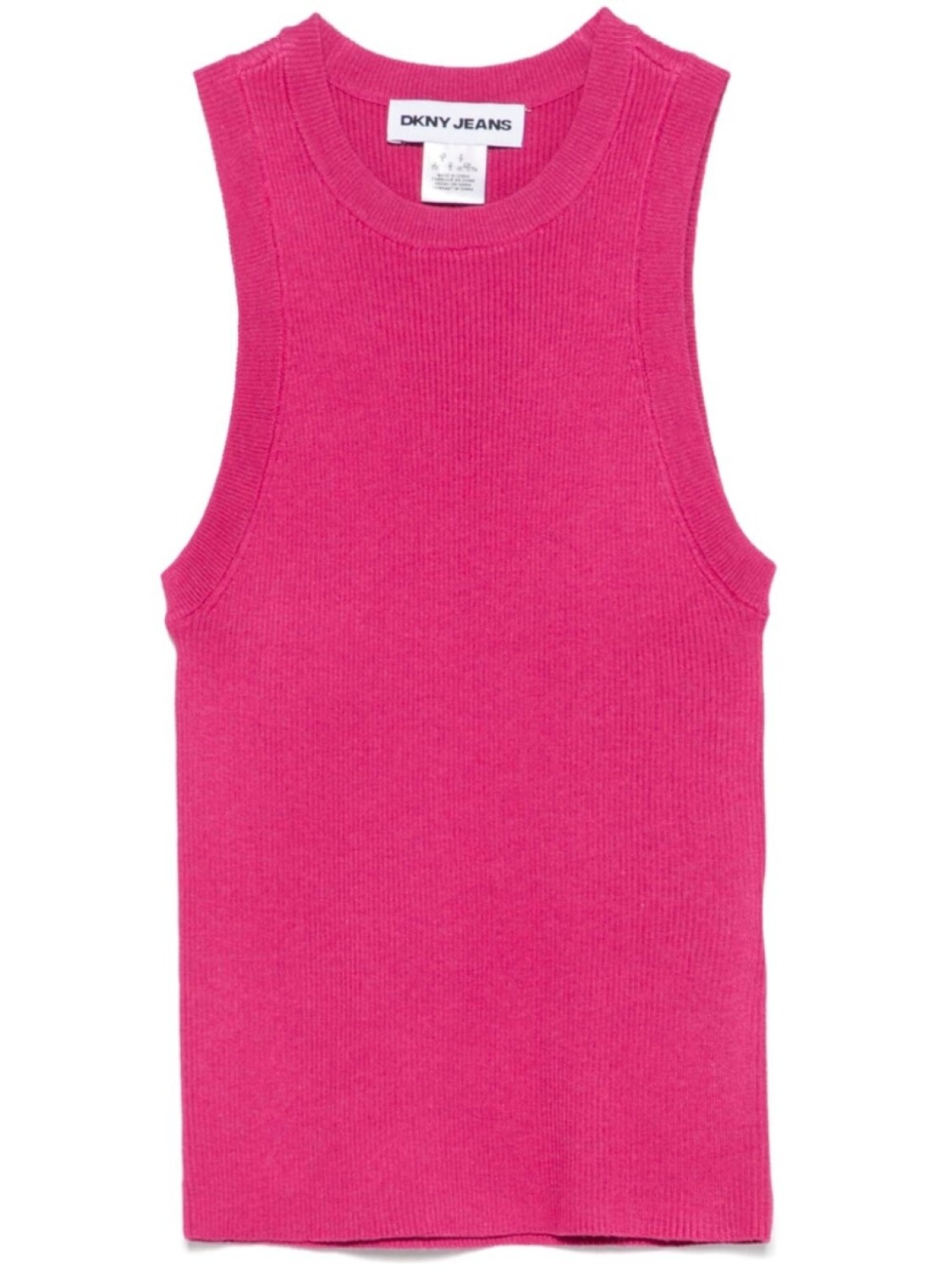 

Майка DKNY из трикотажного ребра, розовый