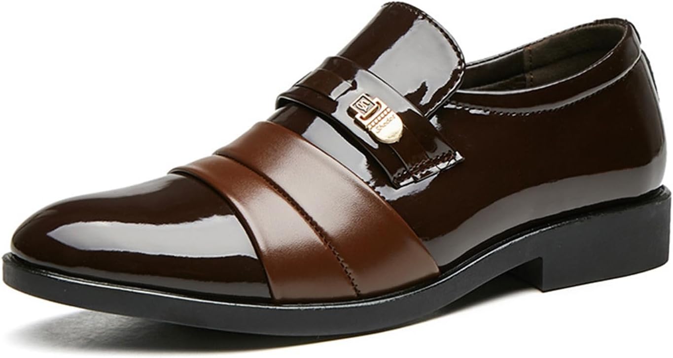 

Мужские классические лоферы KYOESCAI с отделкой под лаковую кожу, удобная модель для официальной и деловой одежды, коричневый