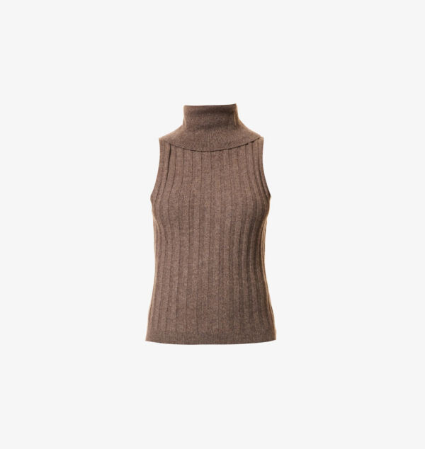 

Топ из кашемира в рубчик Rowyn Reformation, цвет walnut