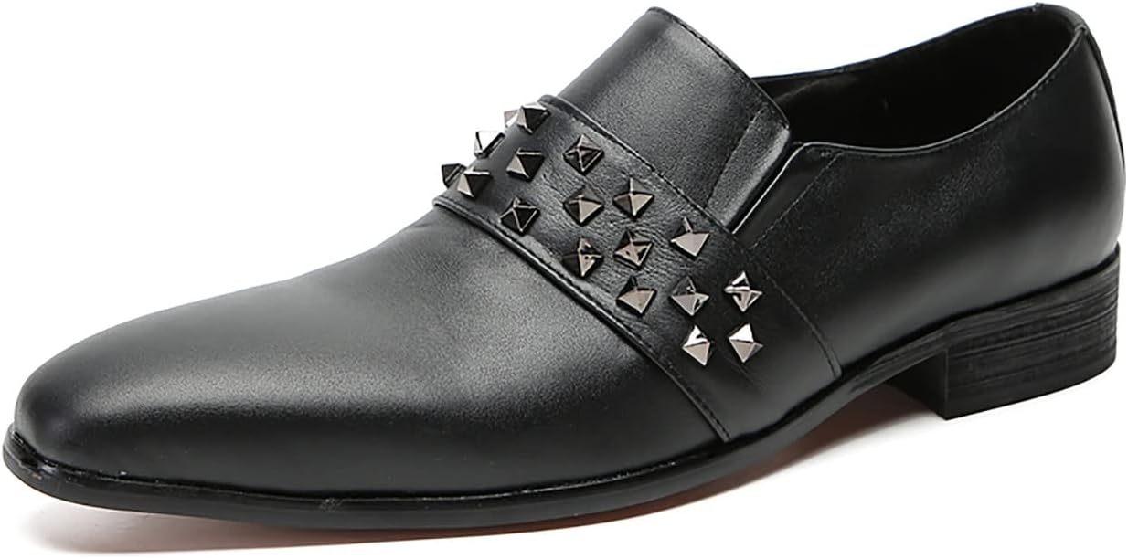 

Мужские лоферы Santimon, слипоны, кожаные пенни-лоферы, повседневная и свадебная обувь, модные туфли с заклепками для мужчин, черный