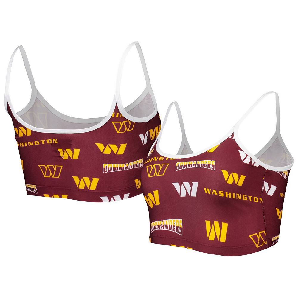 

Женский спортивный бюстгальтер Concepts Sport бордовый/белый Washington Commanders Breakthrough Allover Knit Sports Bra, цвет Wft Med Re