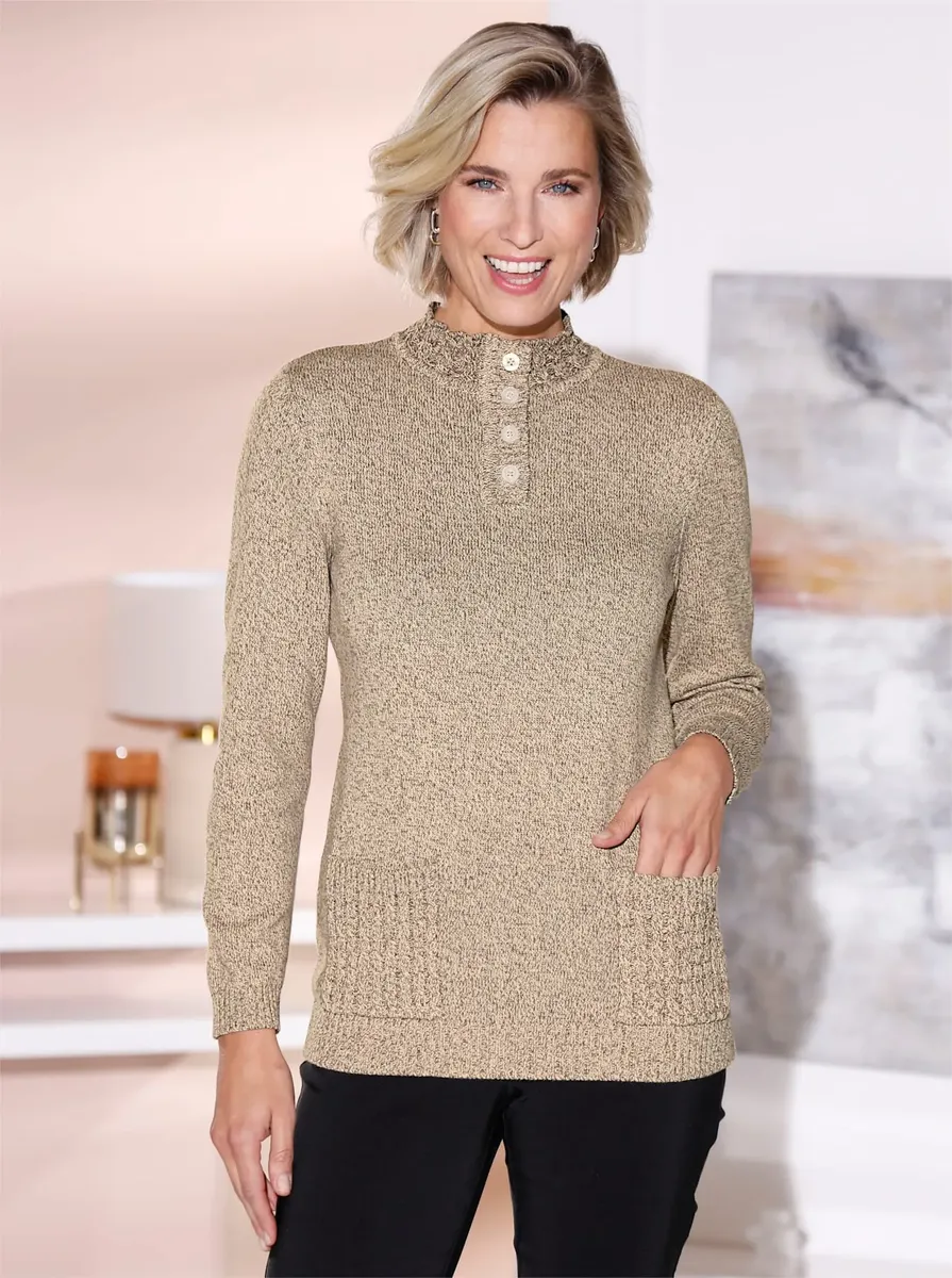 

Вязаный свитер Classic Basics "Пуловер", цвет Sand-Dunkeltaupe-Meliert