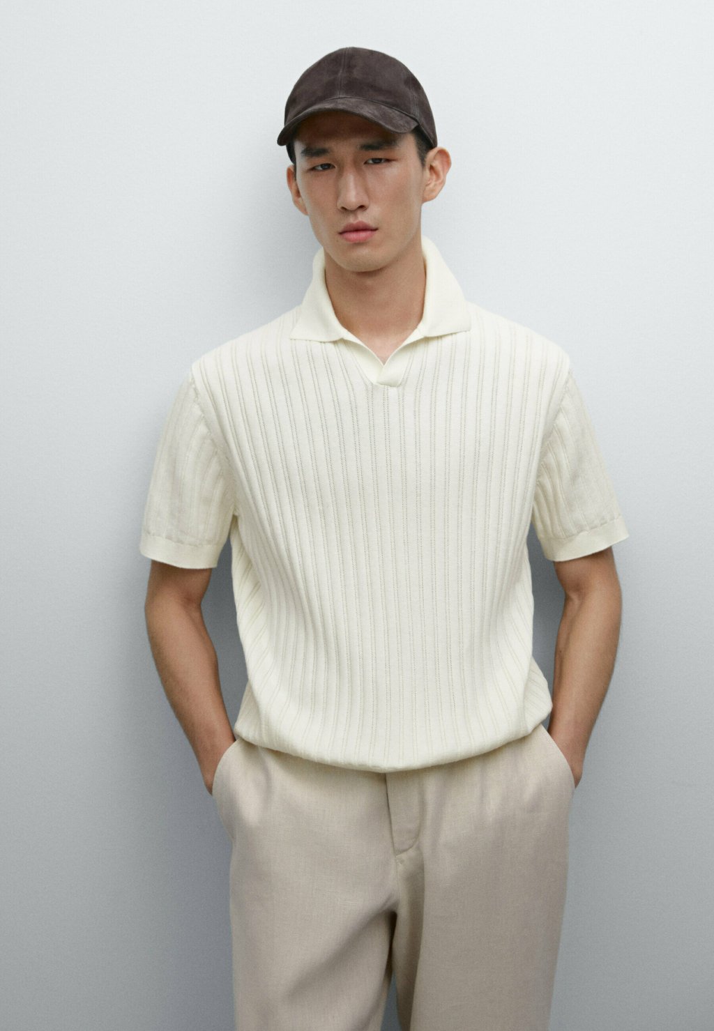 

Рубашка поло COLLAR Massimo Dutti, бежевый