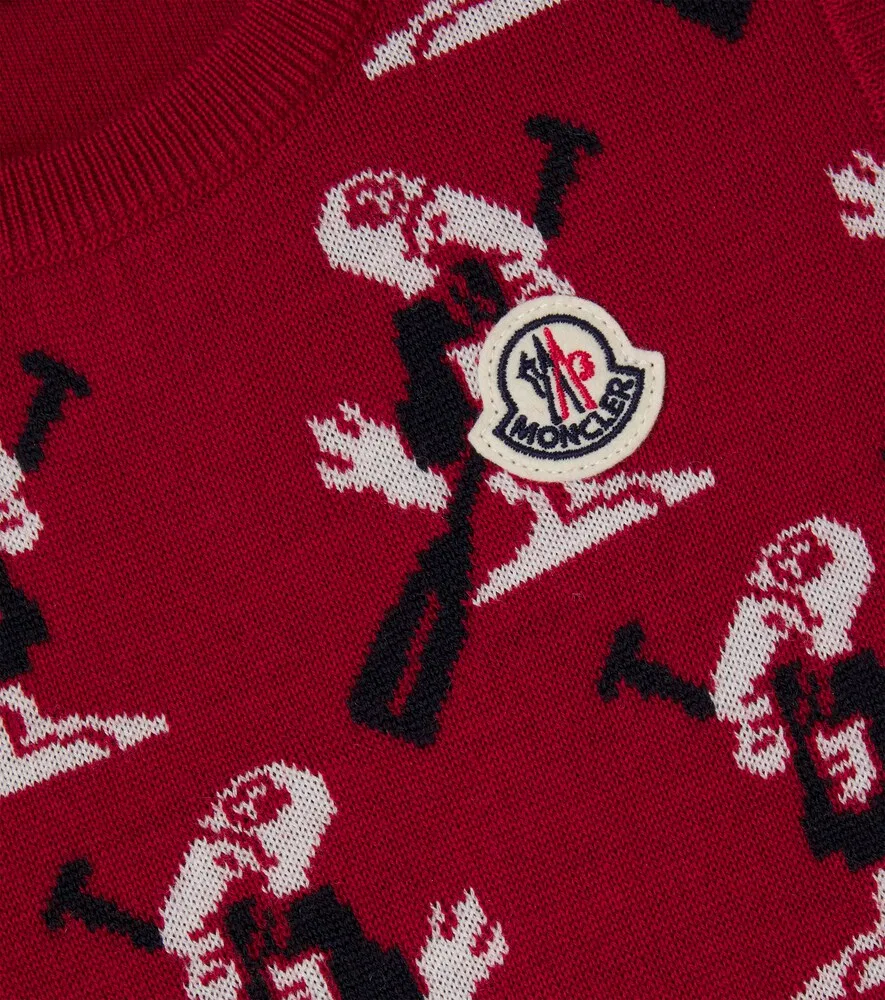 Жилет из натуральной шерсти Moncler Enfant, красный — фото 3