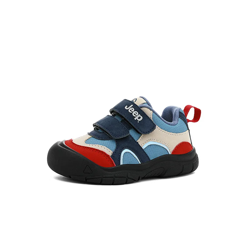 Низкие детские повседневные кроссовки для детей 3-7 лет Jeep, Prussian Blue/Lava Red (Single Net Style) — фото 4
