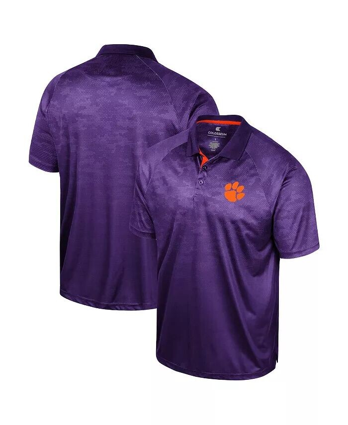 

Мужская фиолетовая рубашка-поло Clemson Tigers Honeycomb Raglan Colosseum