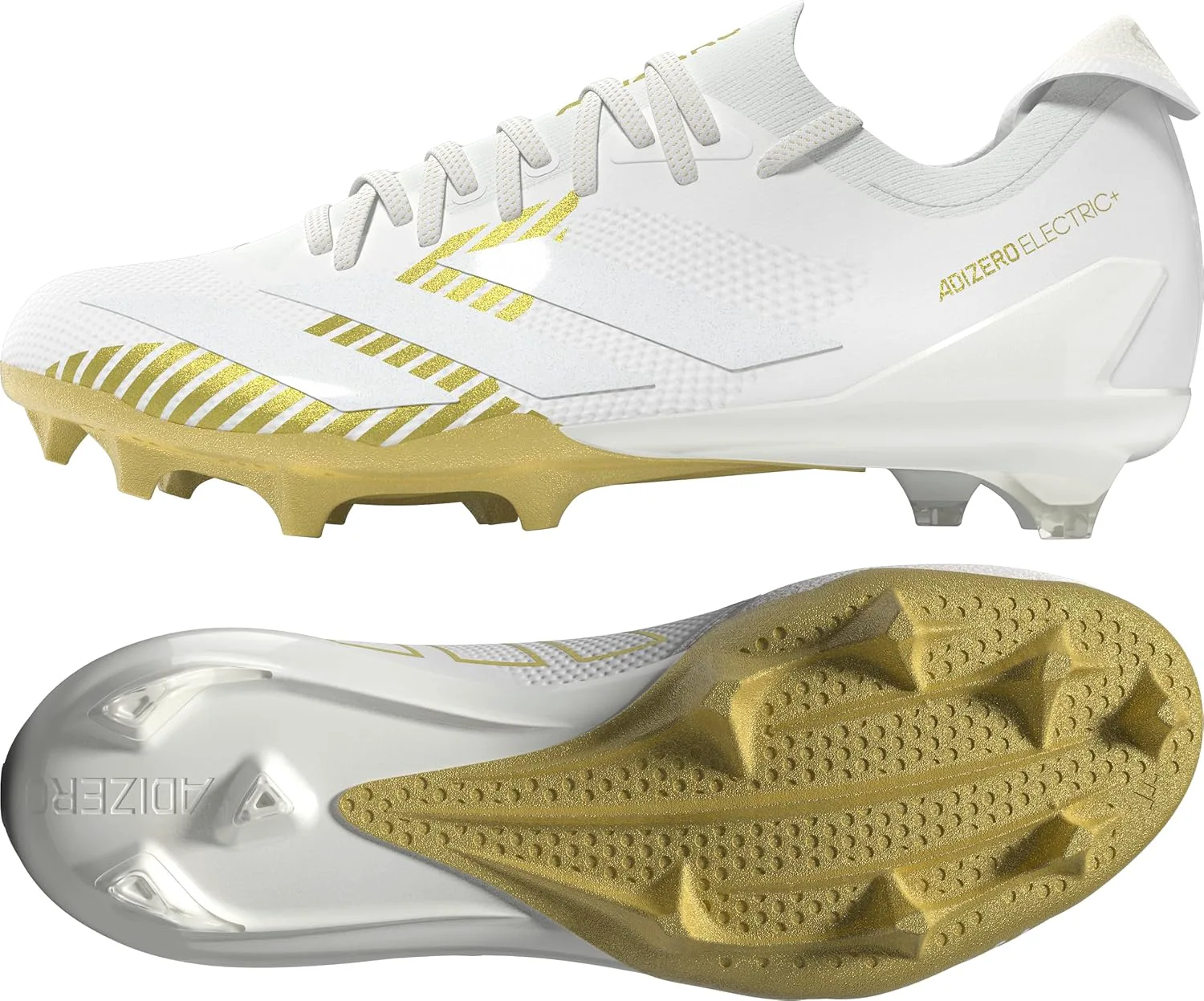 Мужские футбольные кроссовки Adidas Adizero Electric+ - серебристые, белый/металлик — фото 4