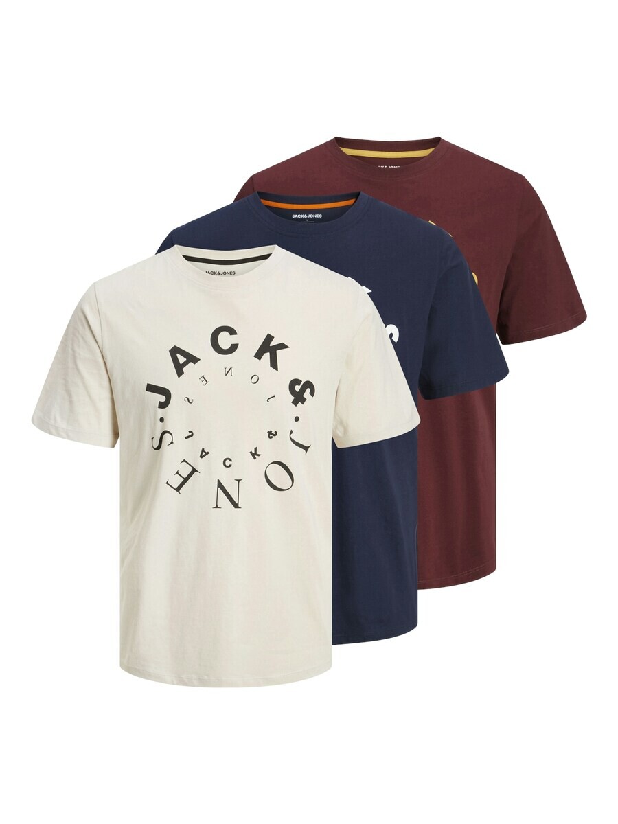 

Футболка JACK & JONES WARRIOR, светло-бежевый/темно-синий/винно-красный