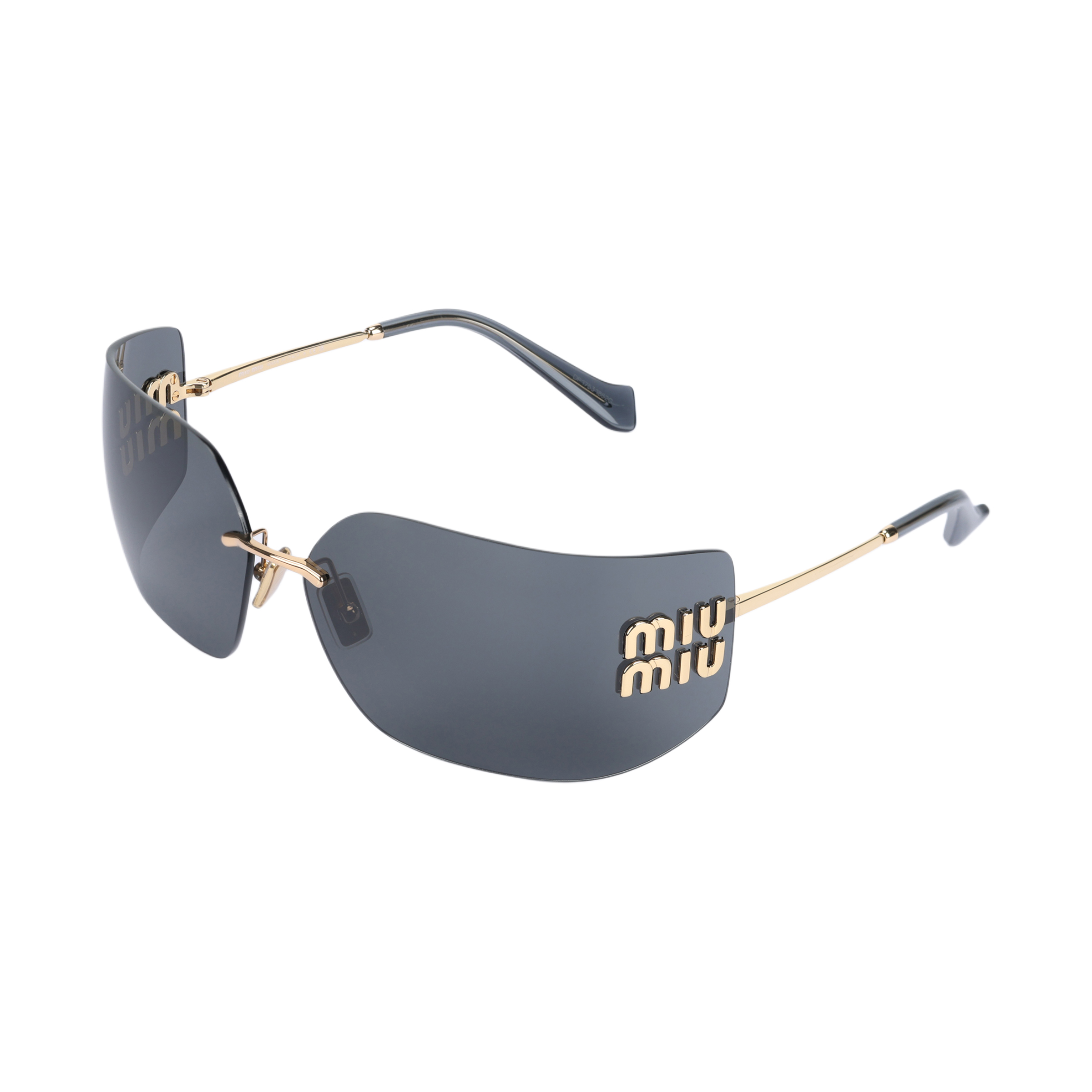 MIU MIU Прямоугольные солнцезащитные очки, Gold/Black SMU54Y-5AK5S0 — фото 3