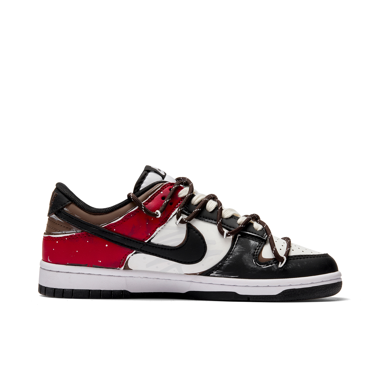 Nike Мужские низкие скейтбордные кроссовки Dunk Red Brown Wish, износостойкие и легкие, красного цвета — фото 3