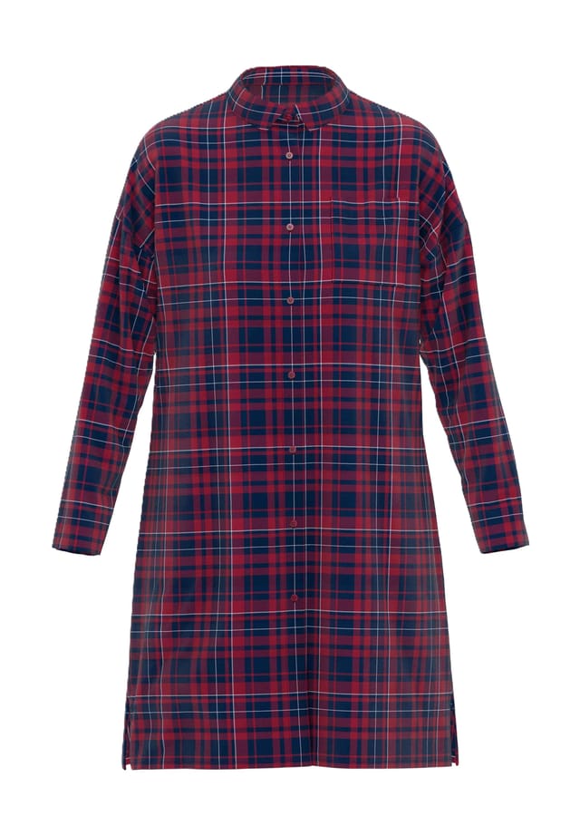 

Ночная рубашка блузка воротник длинный рукав Tom Tailor, красный