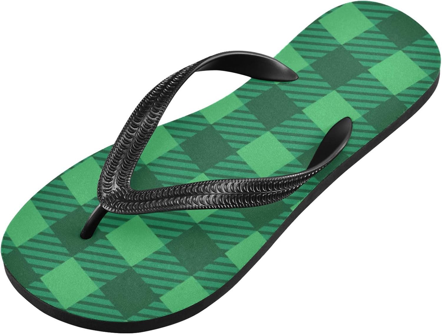 

Пляжные шлепанцы в клетку зеленого цвета, резиновые нескользящие летние тапочки для женщин и мужчин Sinestour