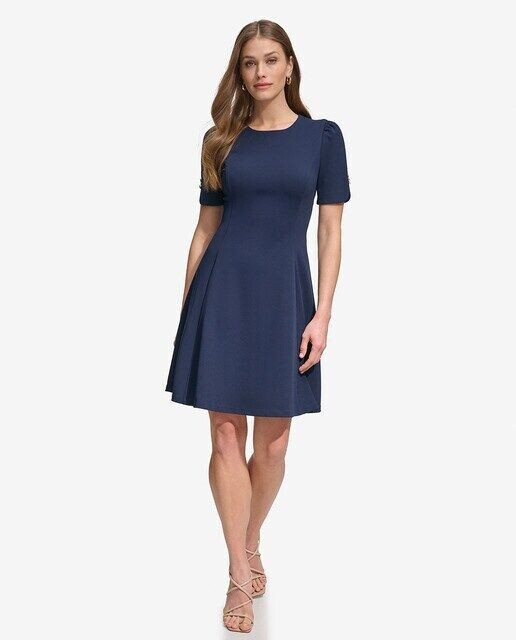 

Платье миди с короткими рукавами Dkny, темно-синий